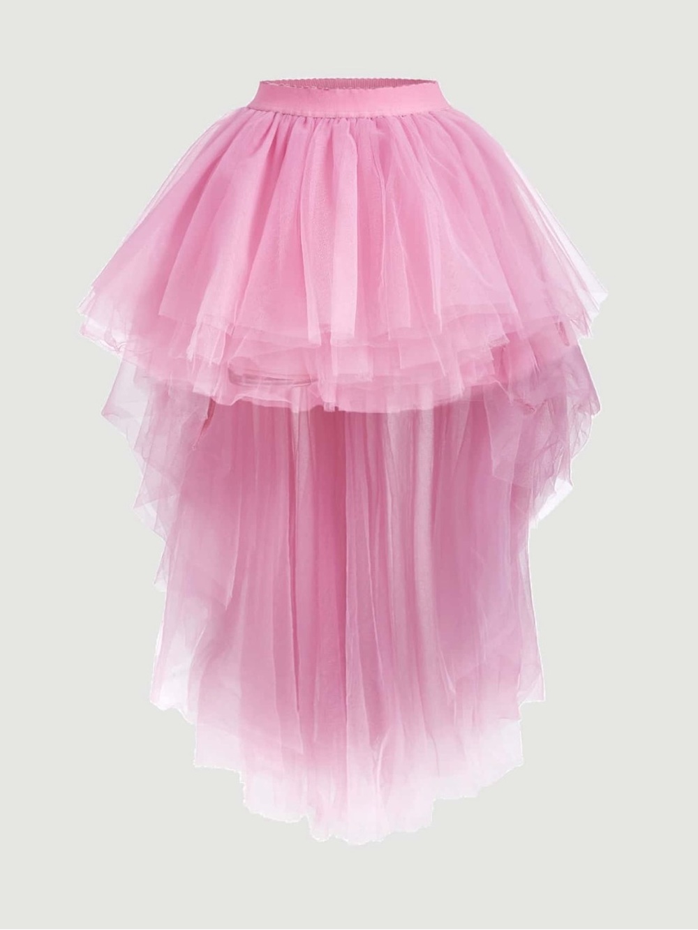 NEW SHEIN Pink High-Low Layered Tulle Skirt